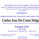 Locandina Conferenza professor De Cores Helguera 8.6